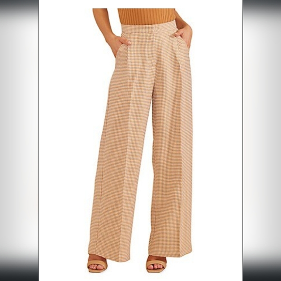 MINKPINK High Waisted Houndstooth Tailored Pants - Picture 2 of 2